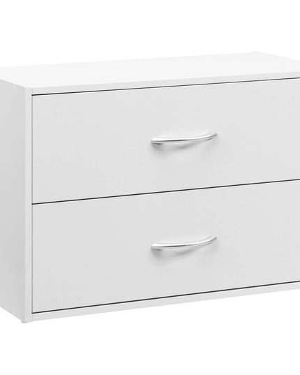 Giantex Dressers Stackable 2 Drawer Horiztonal Organizer W/Handles Dresser Tower, White