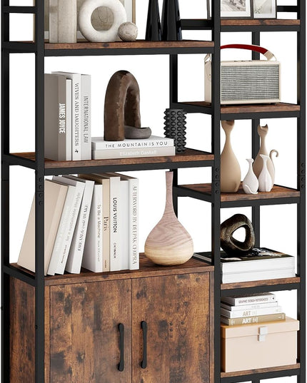 Giantex Double Wide 8 Tier Bookshelf for Living Room