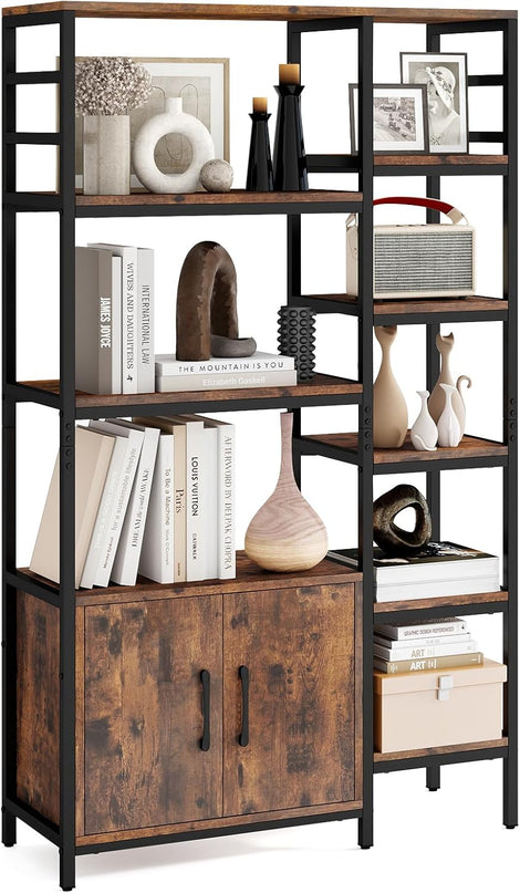 Giantex Double Wide 8 Tier Bookshelf for Living Room