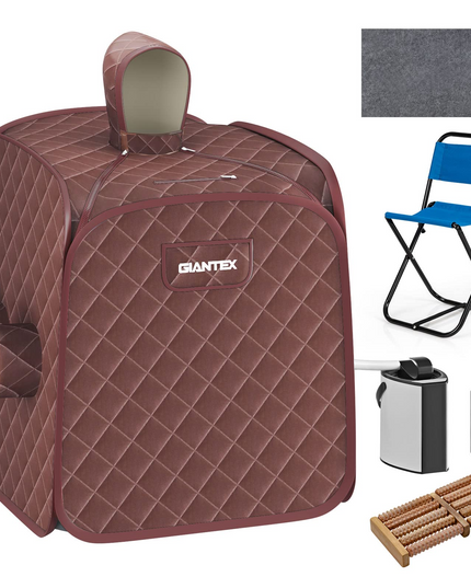Giantex Portable Folding Sauna, 1 or 2 Person Steam Spa with Remote Control