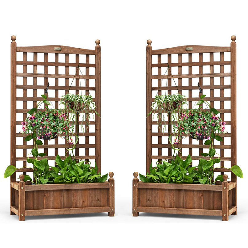 Wood Free Standing Plant Raised Bed