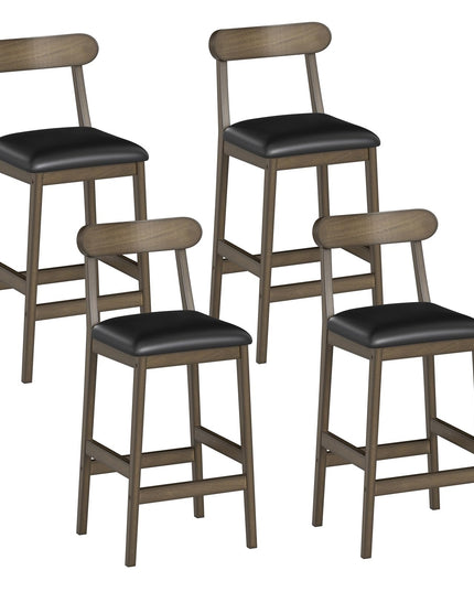 Giantex 29.5" Upholstered Bar Height Stools with Rubber Wood Legs Set of 2/4