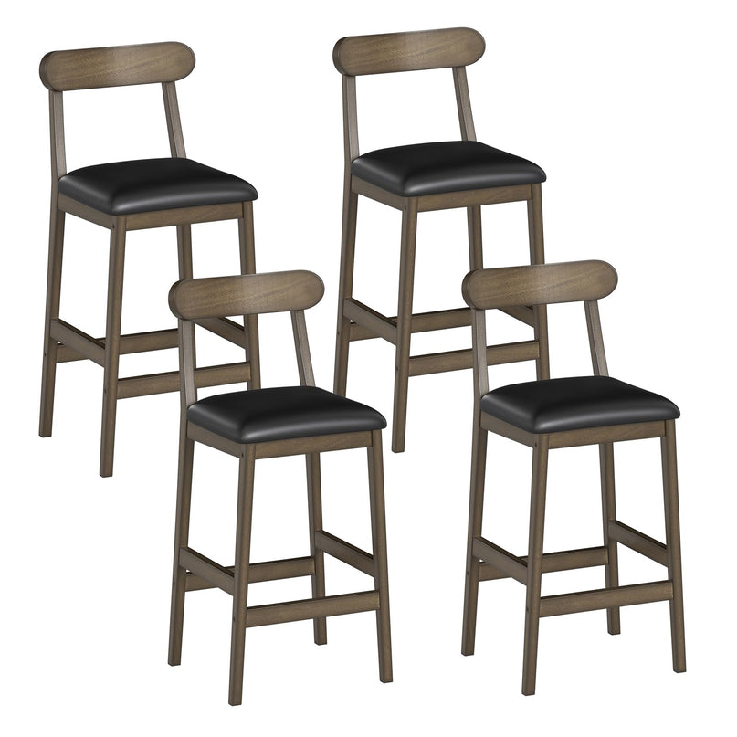 Giantex 29.5" Upholstered Bar Height Stools with Rubber Wood Legs Set of 2/4