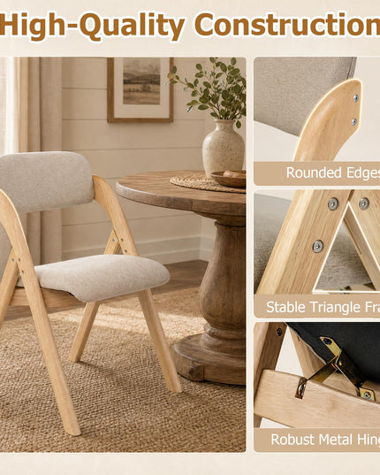 Giantex Folding Dining Chairs Set of 2/4 for Home Living Room Compact Apartment