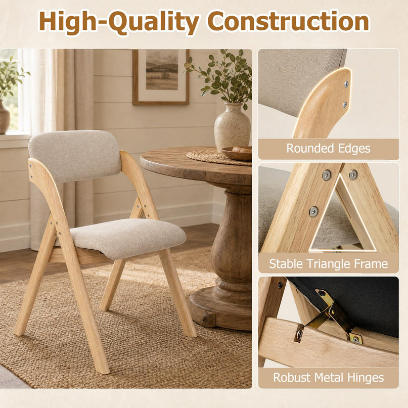 Giantex Folding Dining Chairs Set of 2/4 for Home Living Room Compact Apartment