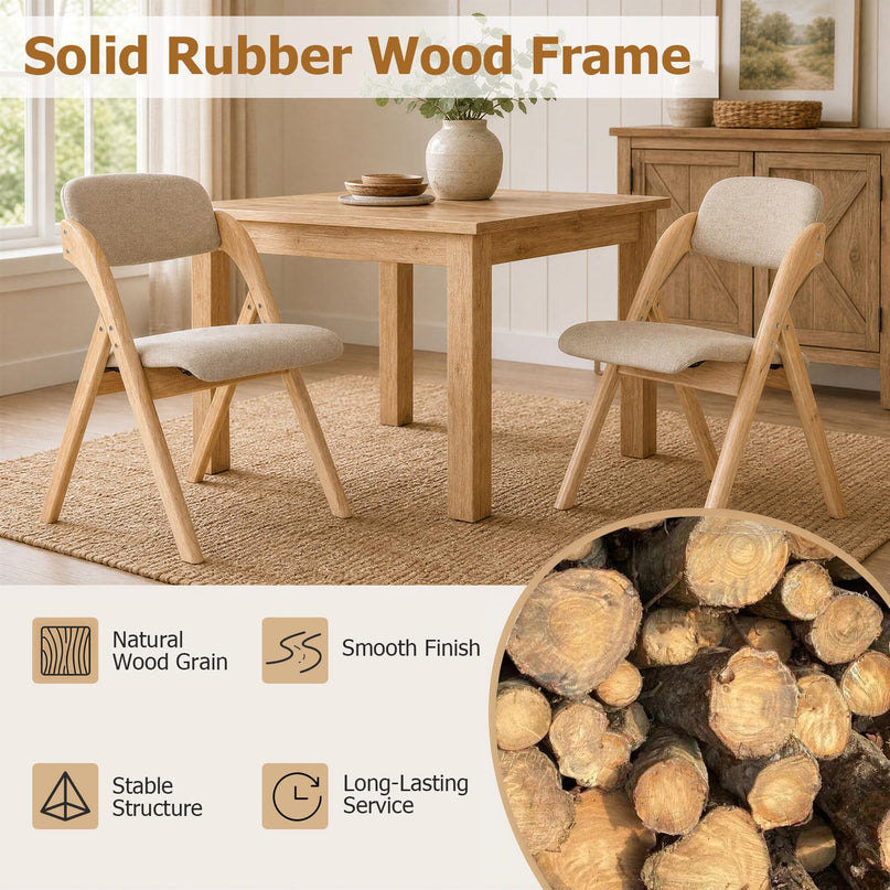 Giantex Folding Dining Chairs Set of 2/4 for Home Living Room Compact Apartment