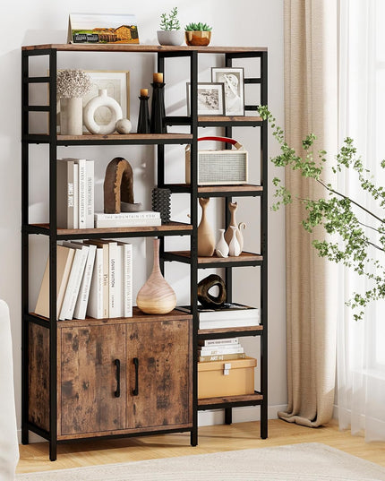 Giantex Double Wide 8 Tier Bookshelf for Living Room