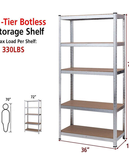 2 Pcs 5-Tier Storage Shelves, Garage Shelving Units - Giantexus