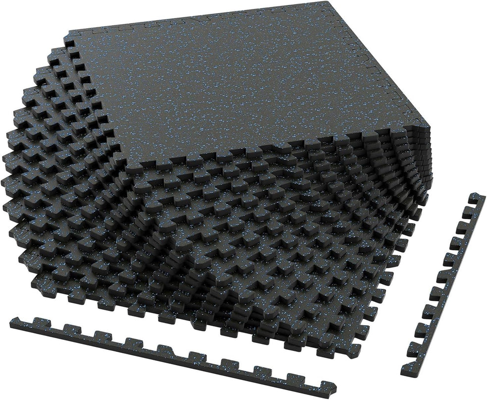 Giantex 0.4" Thick 24"x24" Interlocking Rubber Gym Floor Mats