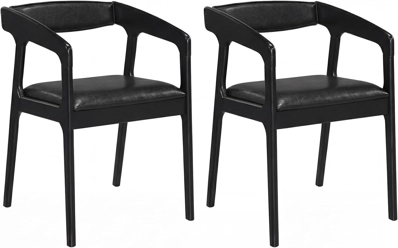 Giantex Modern Accent Chair - PU Leather Upholstered Armchairs w/Cozy Backrest & Padded Seat Cushion