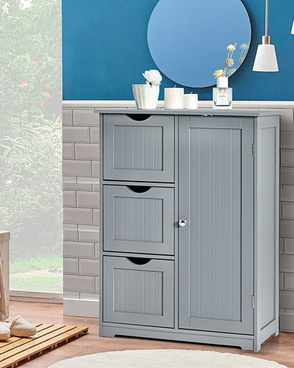 Bathroom Floor Cabinet, Wooden Storage Cabinet - Giantexus