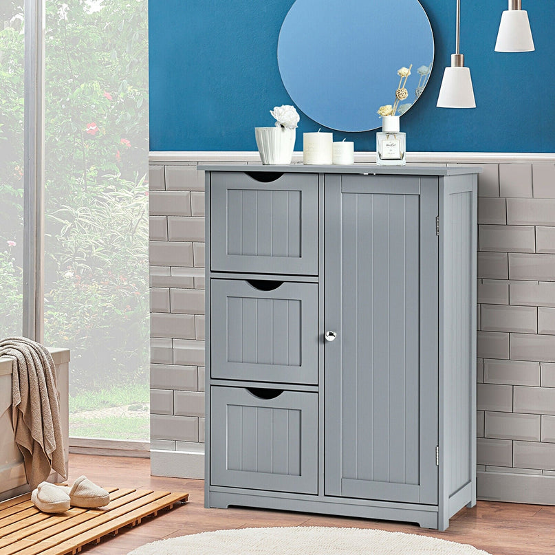Bathroom Floor Cabinet, Wooden Storage Cabinet - Giantexus