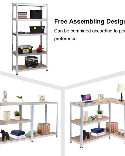 2 Pcs 5-Tier Storage Shelves, Garage Shelving Units - Giantexus