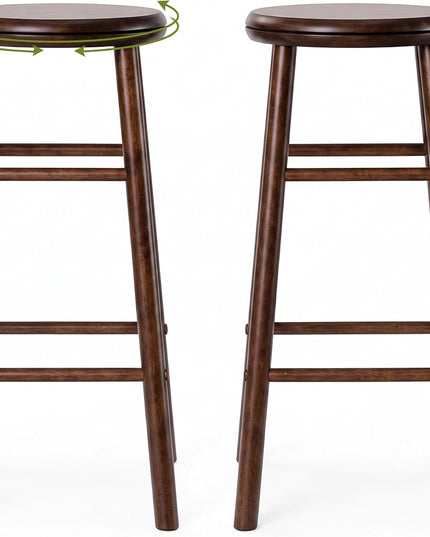 GIANTEX 24 Inch/29 Inch Round Swivel Bar Stools Set of 2/4