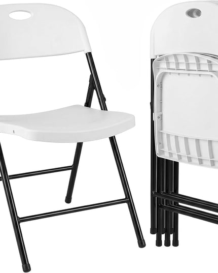 Giantex 4/6/8/12 Pack Plastic Folding Stackable Chair with Curved PP Seat