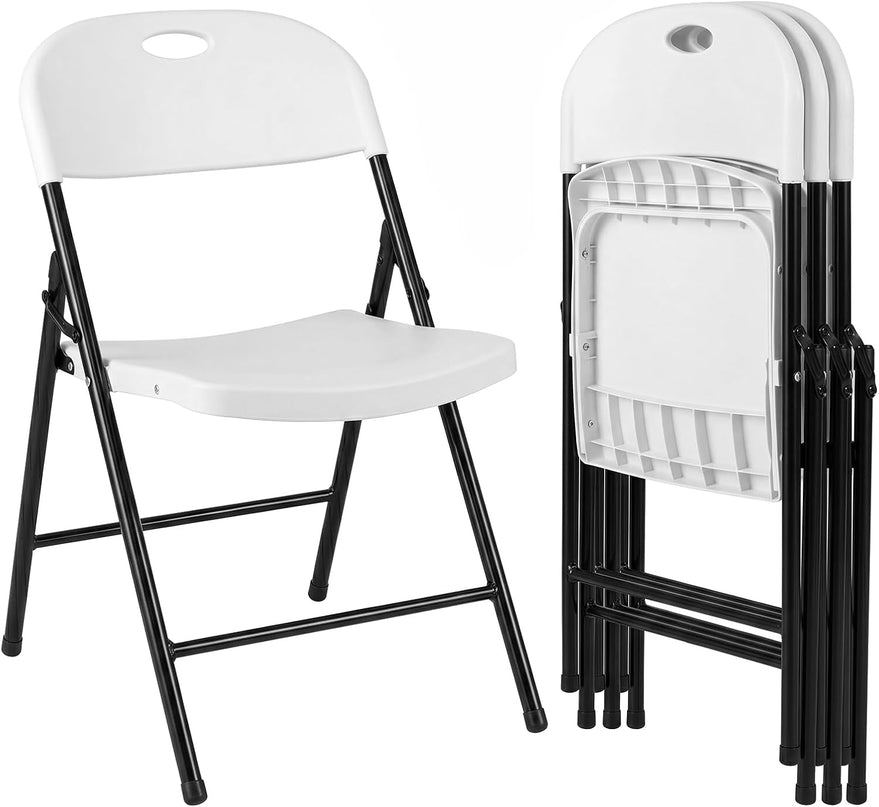 Giantex 4/6/8/12 Pack Plastic Folding Stackable Chair with Curved PP Seat