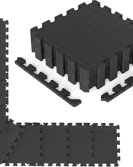Giantex 0.4" Thick Non-Slip Interlocking Exercise Mat with Borders