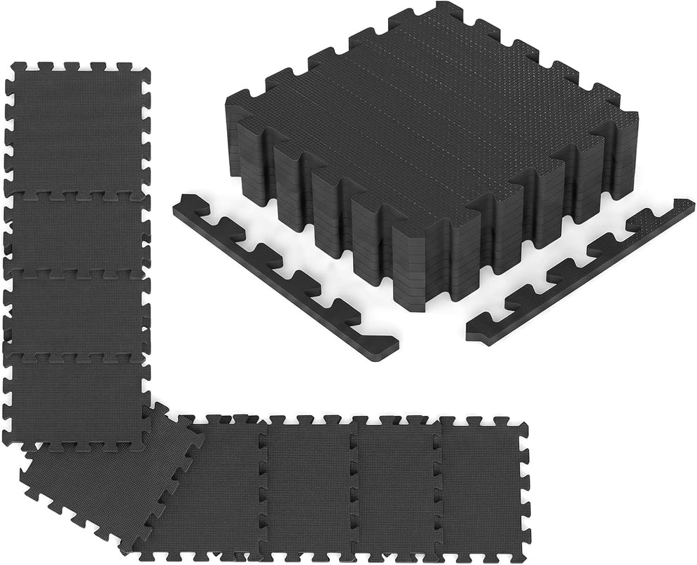 Giantex 0.4" Thick Non-Slip Interlocking Exercise Mat with Borders