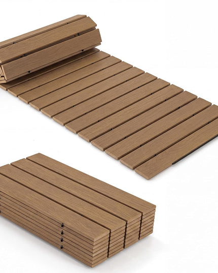 Giantex 8 FT Chemin de jardin, Passage extérieur étanche en HDPE avec surface antidérapante