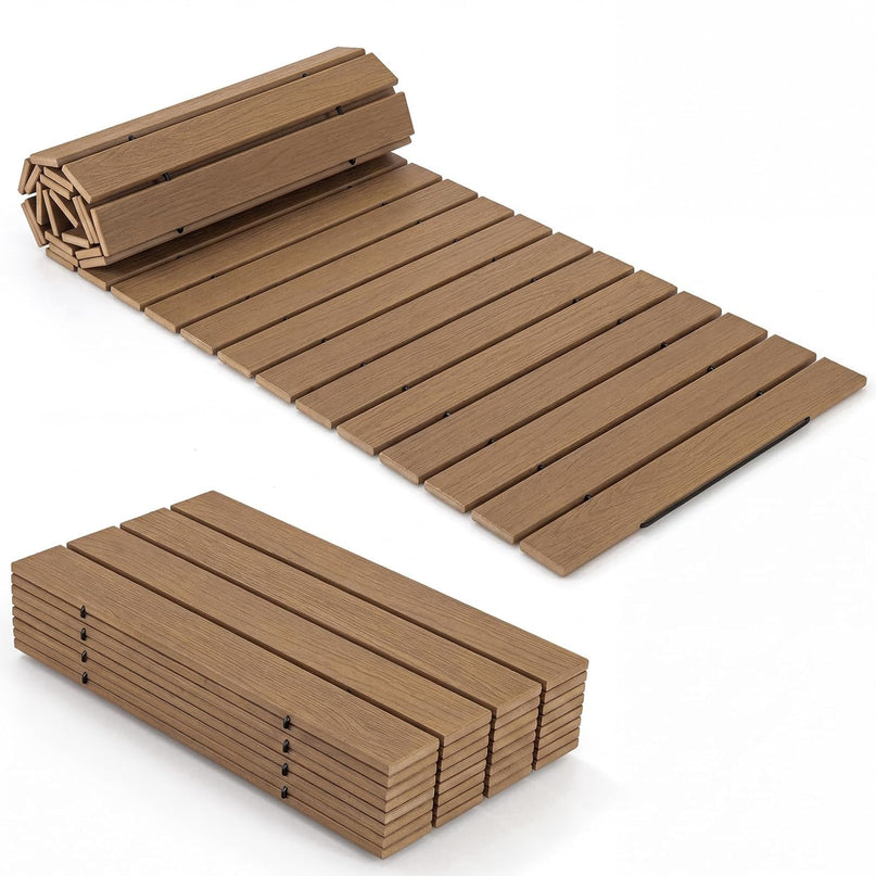 Giantex 8 FT Chemin de jardin, Passage extérieur étanche en HDPE avec surface antidérapante