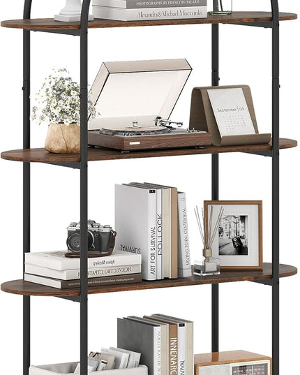 Giantex 4-Tier Modern Arched Bookshelf with Sturdy Metal Frame