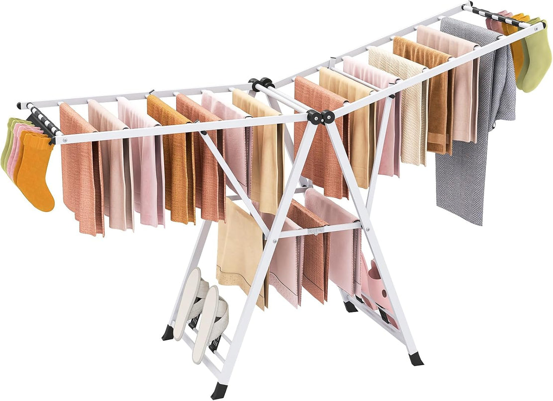 Giantex 72.5 Inches Clothes Drying Rack with Height Adjustable Wings