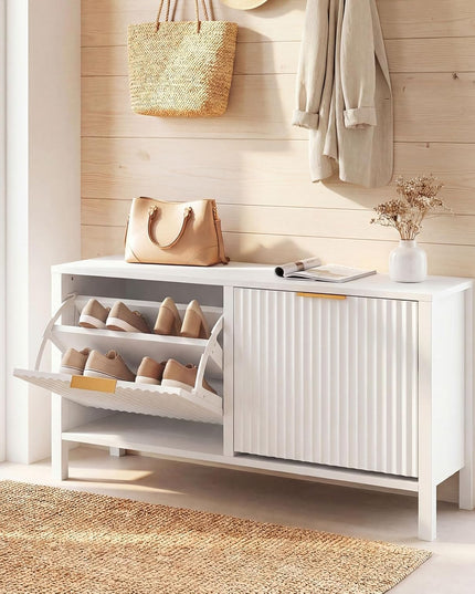 Banc de rangement pour chaussures Giantex avec 2 tiroirs basculants