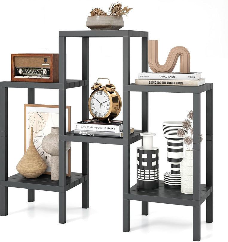 Giantex 6-Tier Plastic Modular Storage Shelves | Open Display Utility Shelving Unit