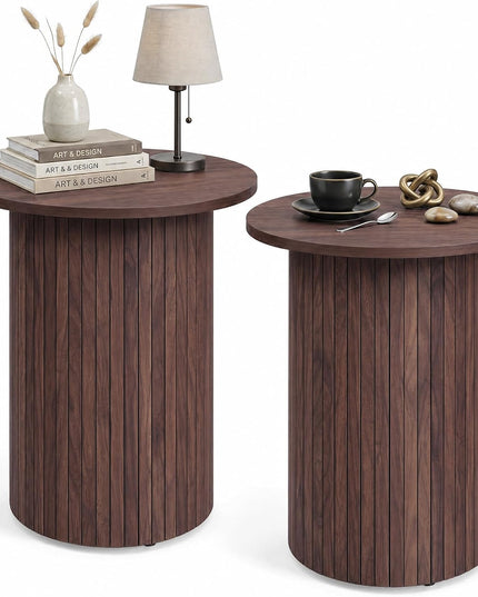 GIANTEX 22.5" Wooden Round Side Table (1/2)