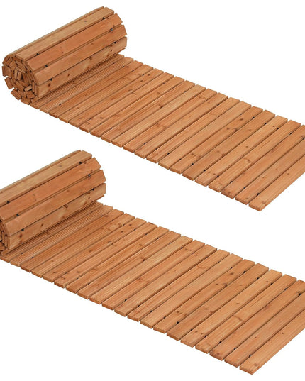 Giantex 12 FT Wooden Garden Pathway with Non-Slip Surface (1/2)