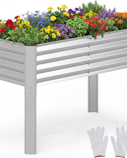 Giantex 46"x24"x31" Galvanized Raised Garden Bed with Legs (1/2)