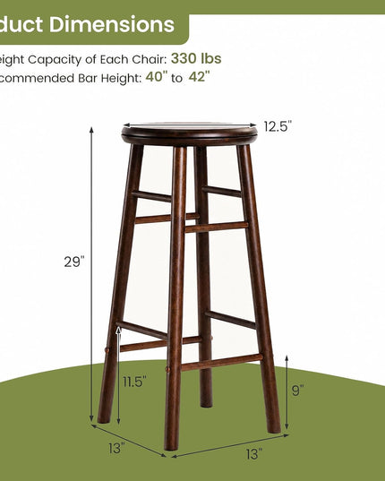 GIANTEX 24 Inch/29 Inch Round Swivel Bar Stools Set of 2/4