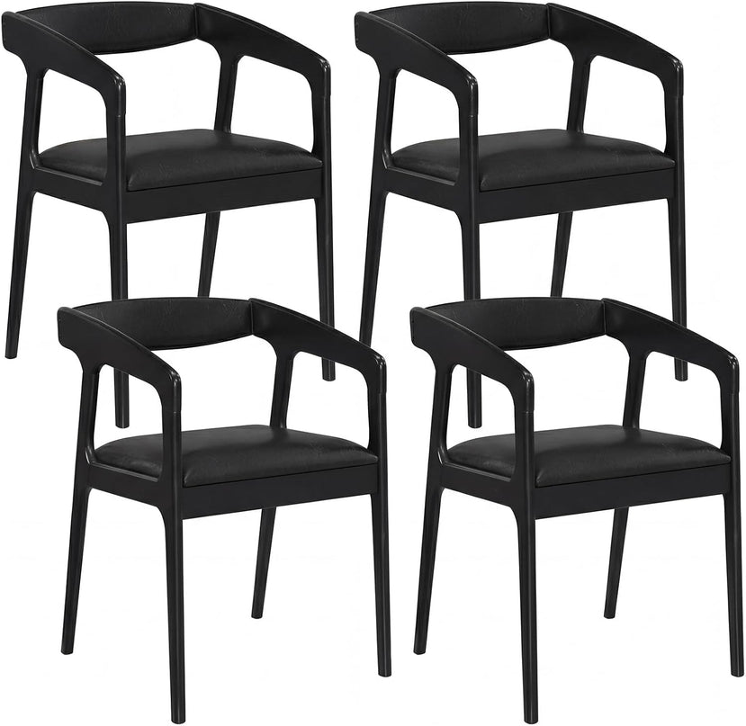 Giantex Modern Accent Chair - PU Leather Upholstered Armchairs w/Cozy Backrest & Padded Seat Cushion