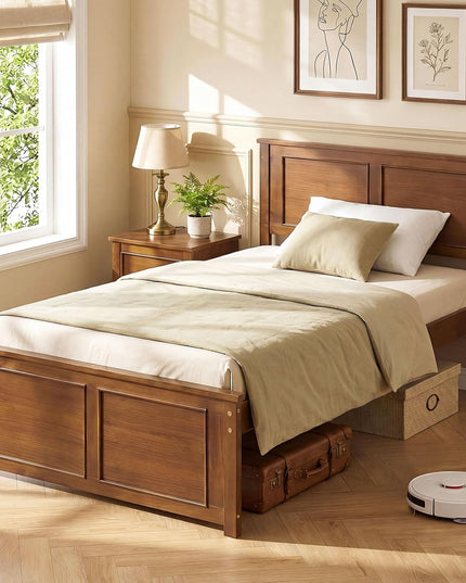 Giantex Wood Full/Twin/Queen Size Bed Frame w/Wooden Slat Support Mattress Foundation