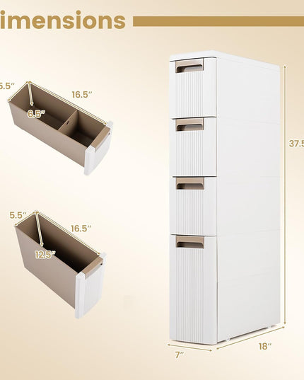 Giantex 3-Tier/ 4-Tier Narrow Rolling Storage Cabinet (1/2)