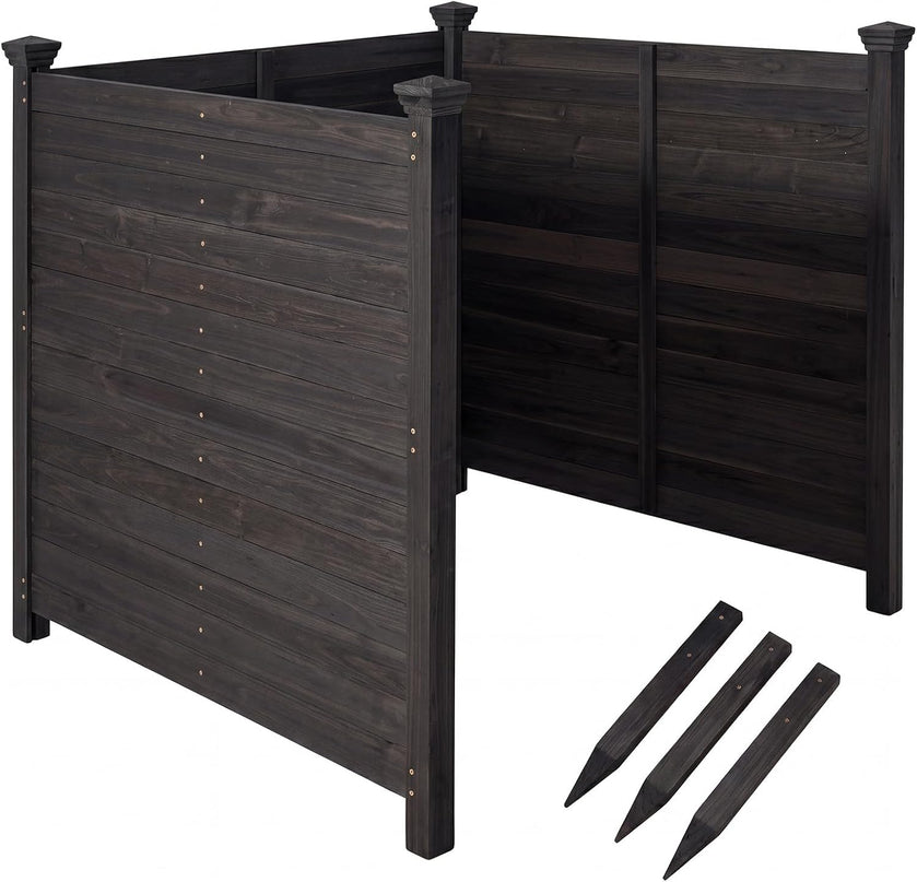 Giantex Wooden Privacy Fence with Stakes (47" W x 45.5" H)
