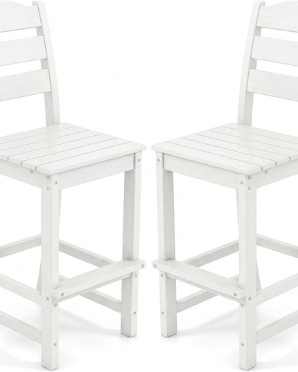 Giantex Patio Tall Bar Chair with Backrest and Footrest (1/2)