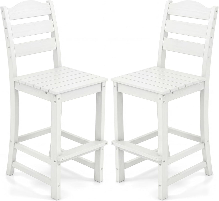 Chaise haute de bar de patio Giantex avec dossier et repose-pieds