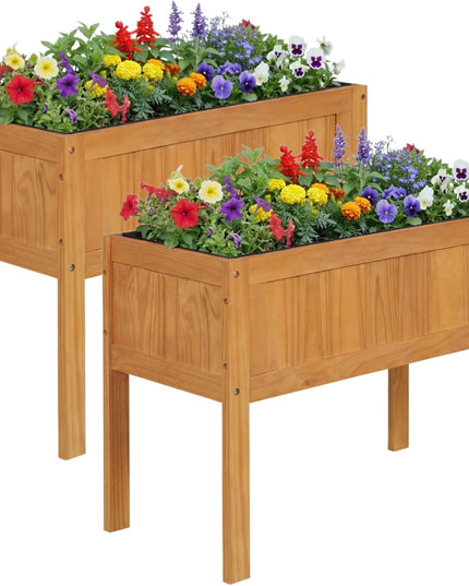Giantex Solid Wooden Raised Garden Bed w/Legs (35"L x 16"W x 24"H)