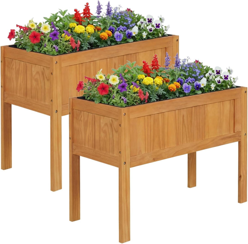 Giantex Solid Wooden Raised Garden Bed w/Legs (35"L x 16"W x 24"H)