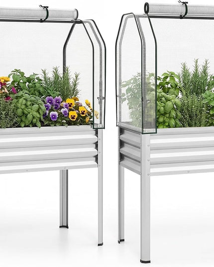 Giantex 44x22x60 Raised Garden Bed with Legs & Greenhouse Cover (1/2)