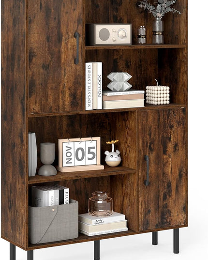 Meuble de Rangement Giantex à 4 Niveaux et Portes, 119 cm