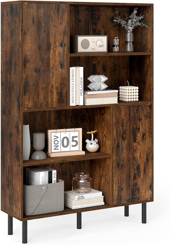 Meuble de Rangement Giantex à 4 Niveaux et Portes, 119 cm