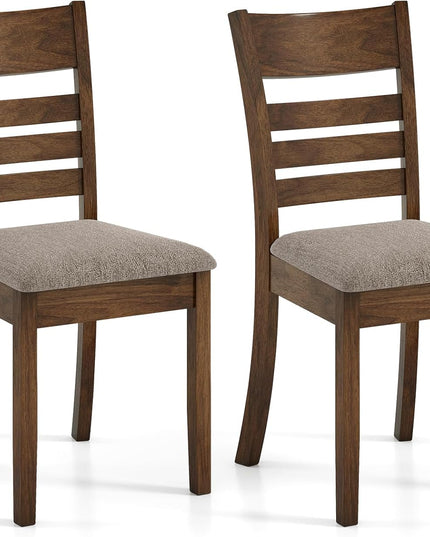 Giantex Wooden Upholstered Kitchen Chair w/Rubber Wood Frame (2/4)