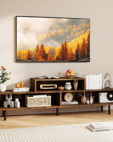 Meuble TV Giantex 3 cases pour téléviseurs jusqu'à 70 pouces, meuble de divertissement avec compartiments de rangement ouverts