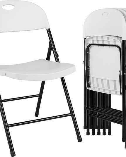 Giantex 4/6/8/12 Pack Plastic Folding Stackable Chair with Curved PP Seat