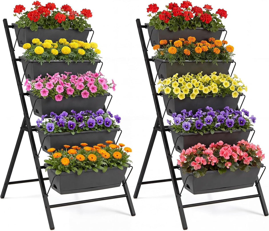 Giantex 5-Tier Vertical Garden Planter w/Drainage System & Removable Tray (1/2)