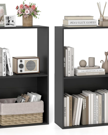 Giantex 3-Tier 2-Cube Bookcase w/Open Storage Compartment (1/2)