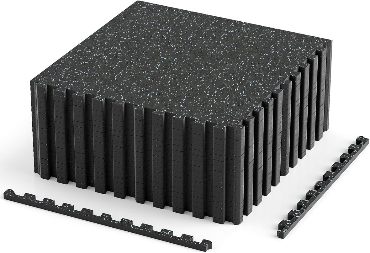 Giantex 0.4" Thick 24"x24" Interlocking Rubber Gym Floor Mats