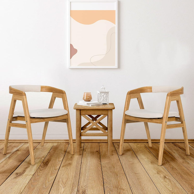 Giantex Fauteuil d'appoint moderne du milieu du siècle, en tissu, bambou